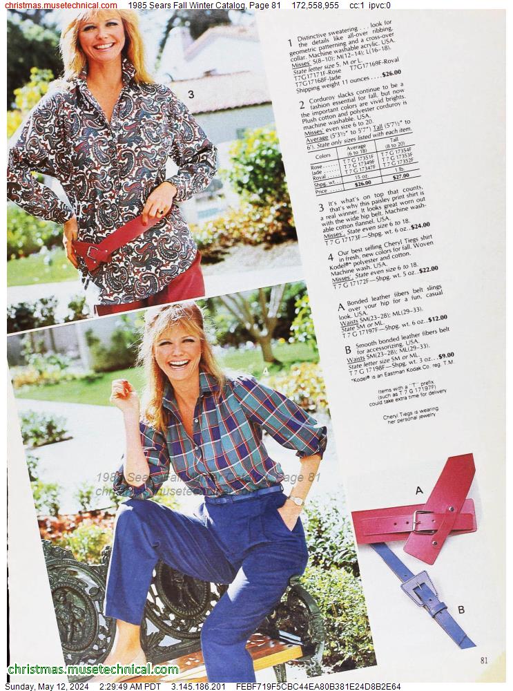 1985 Sears Fall Winter Catalog, Page 81