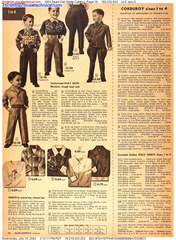 1951 Sears Fall Winter Catalog, Page 16