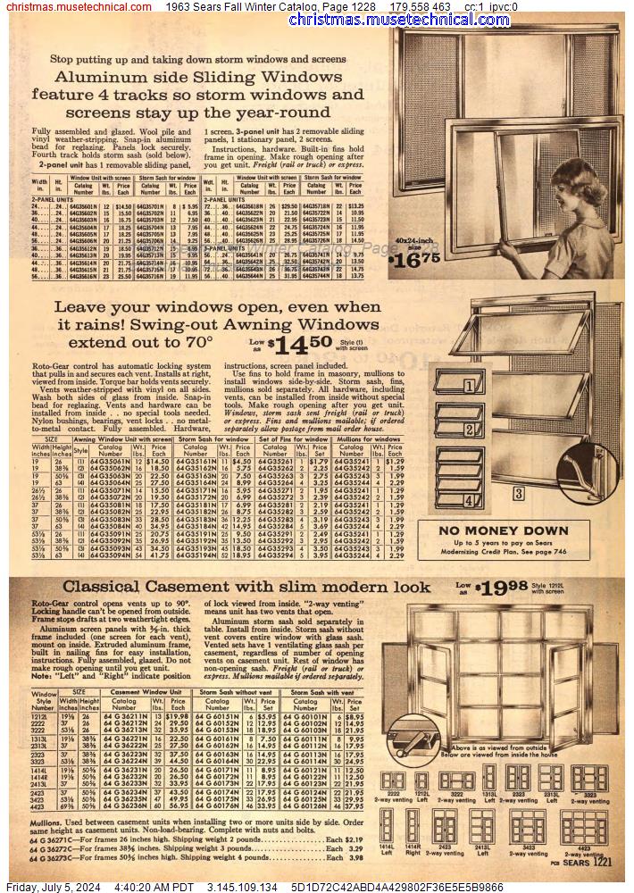 1963 Sears Fall Winter Catalog, Page 1228