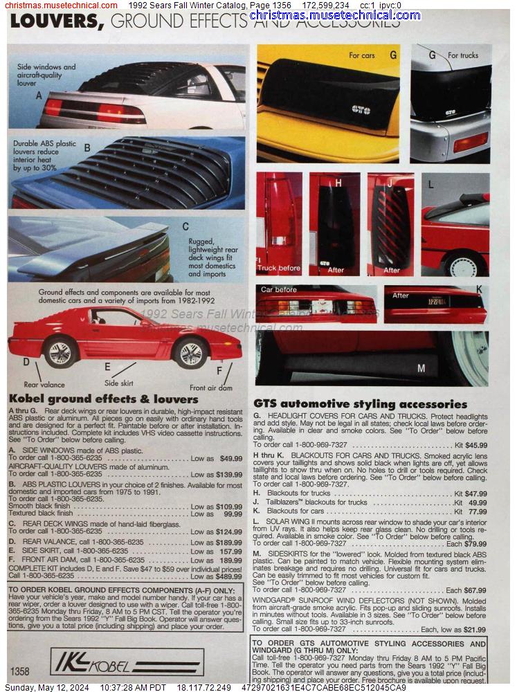 1992 Sears Fall Winter Catalog, Page 1356