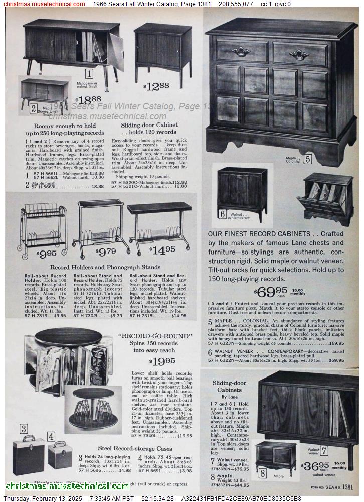 1966 Sears Fall Winter Catalog, Page 1381