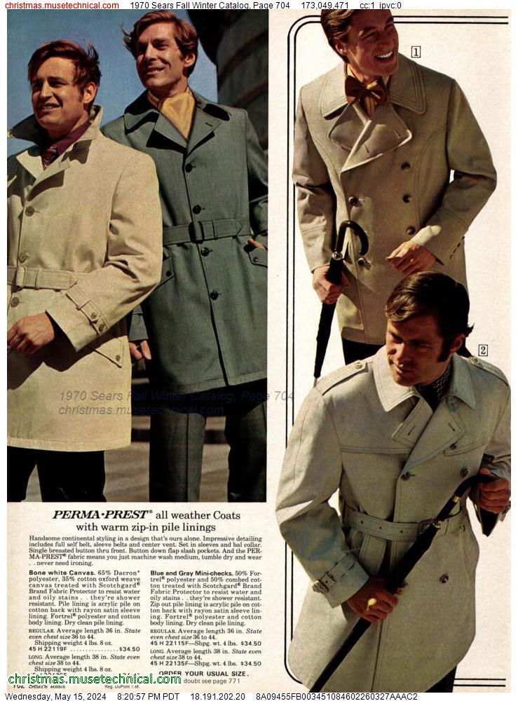 1970 Sears Fall Winter Catalog, Page 704