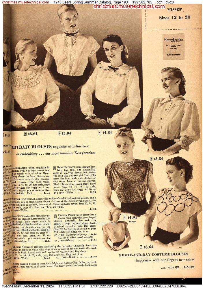 1948 Sears Spring Summer Catalog, Page 193