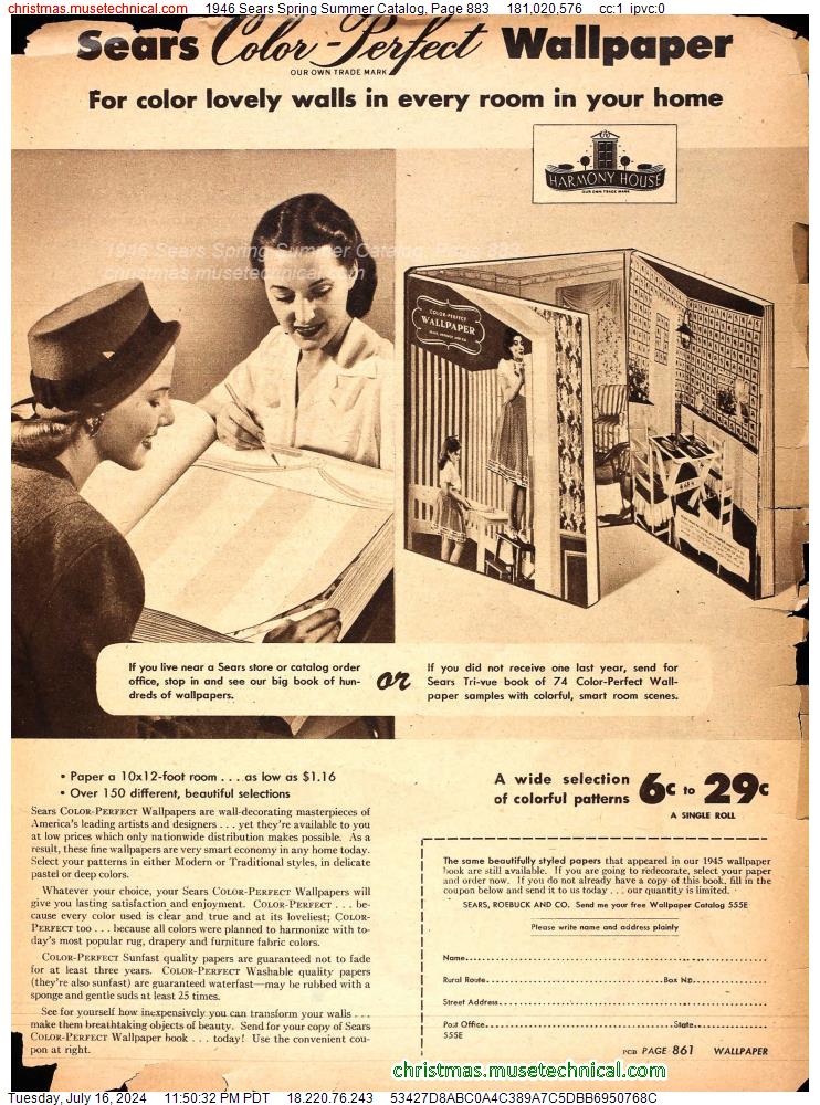 1946 Sears Spring Summer Catalog, Page 883
