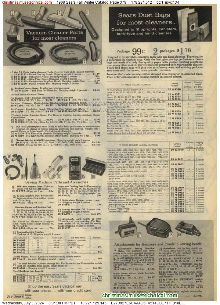 1968 Sears Fall Winter Catalog, Page 379