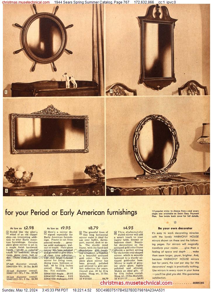 1944 Sears Spring Summer Catalog, Page 767