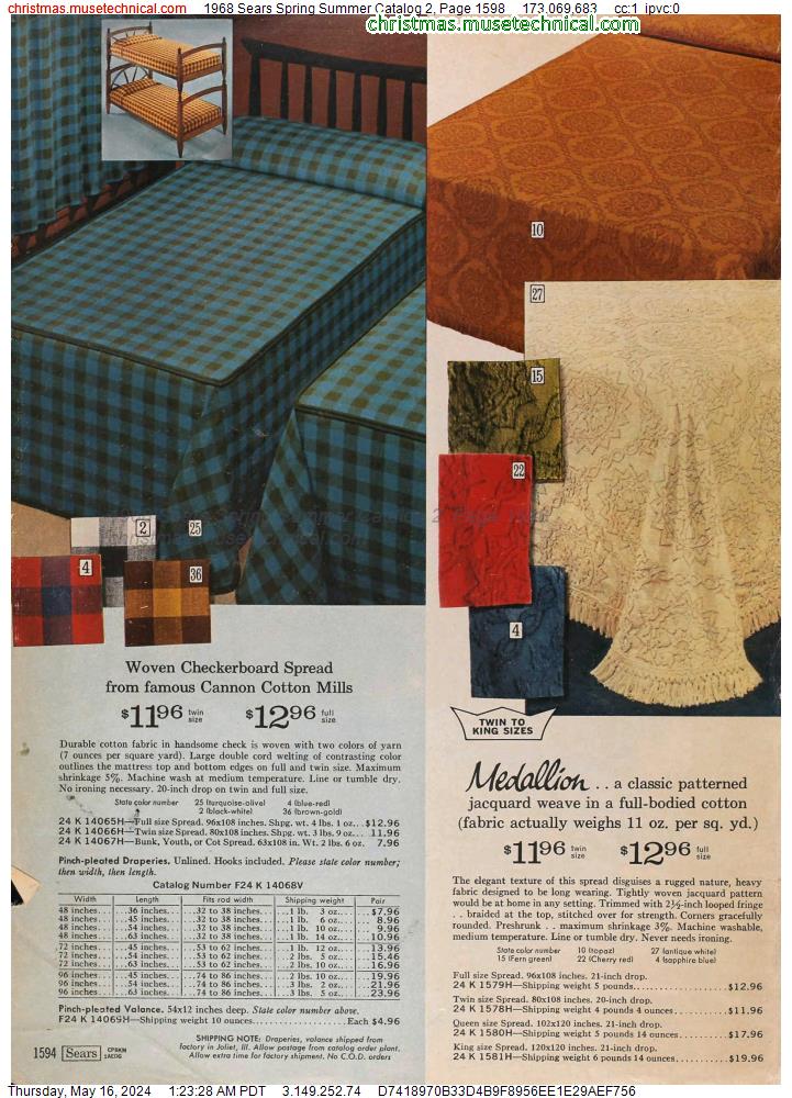1968 Sears Spring Summer Catalog 2, Page 1598
