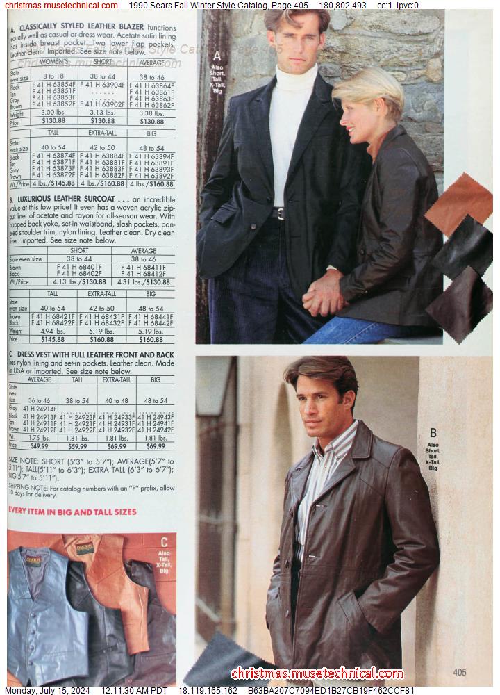 1990 Sears Fall Winter Style Catalog, Page 405