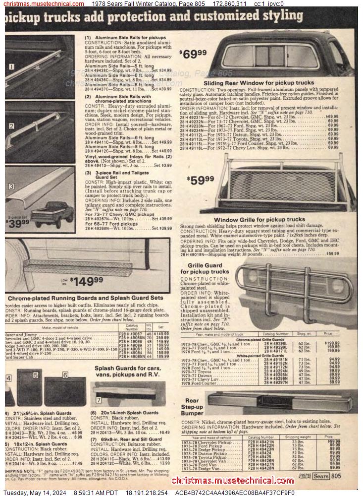 1978 Sears Fall Winter Catalog, Page 805