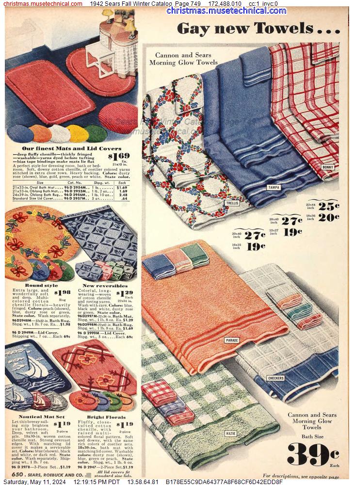 1942 Sears Fall Winter Catalog, Page 749