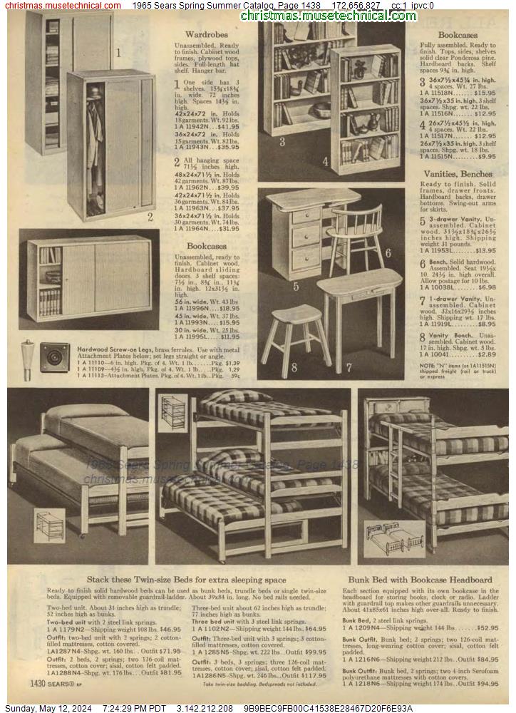 1965 Sears Spring Summer Catalog, Page 1438