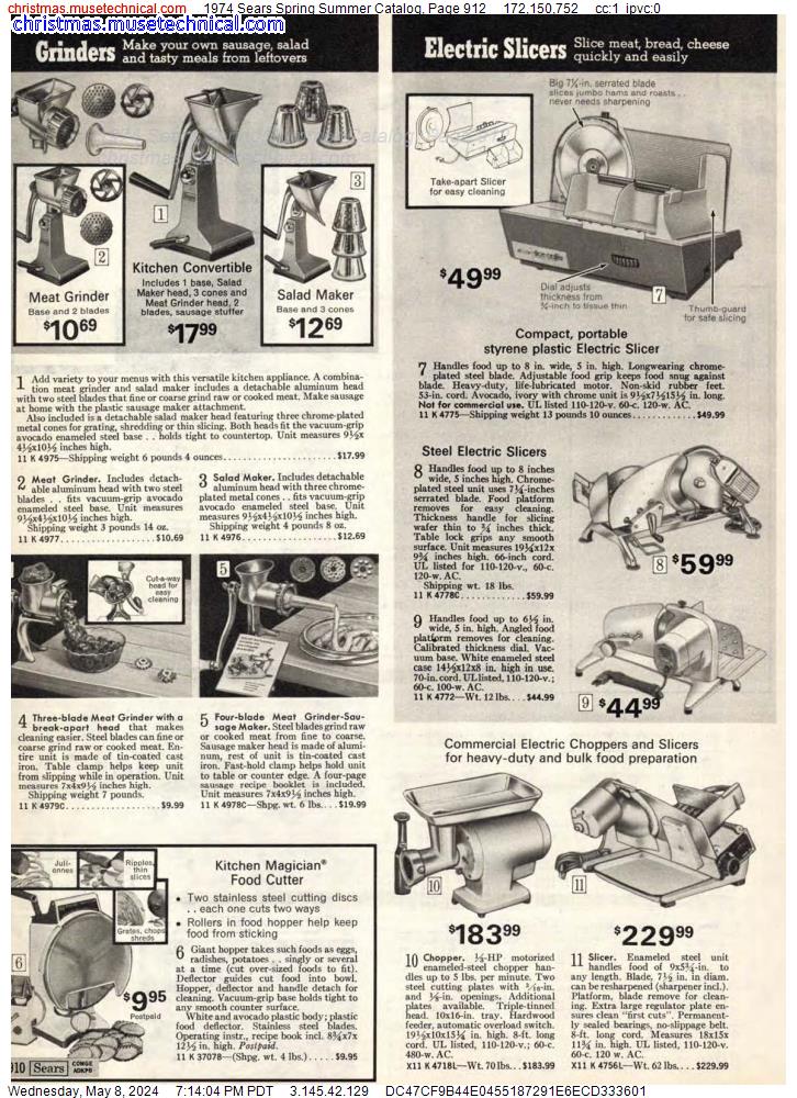 1974 Sears Spring Summer Catalog, Page 912