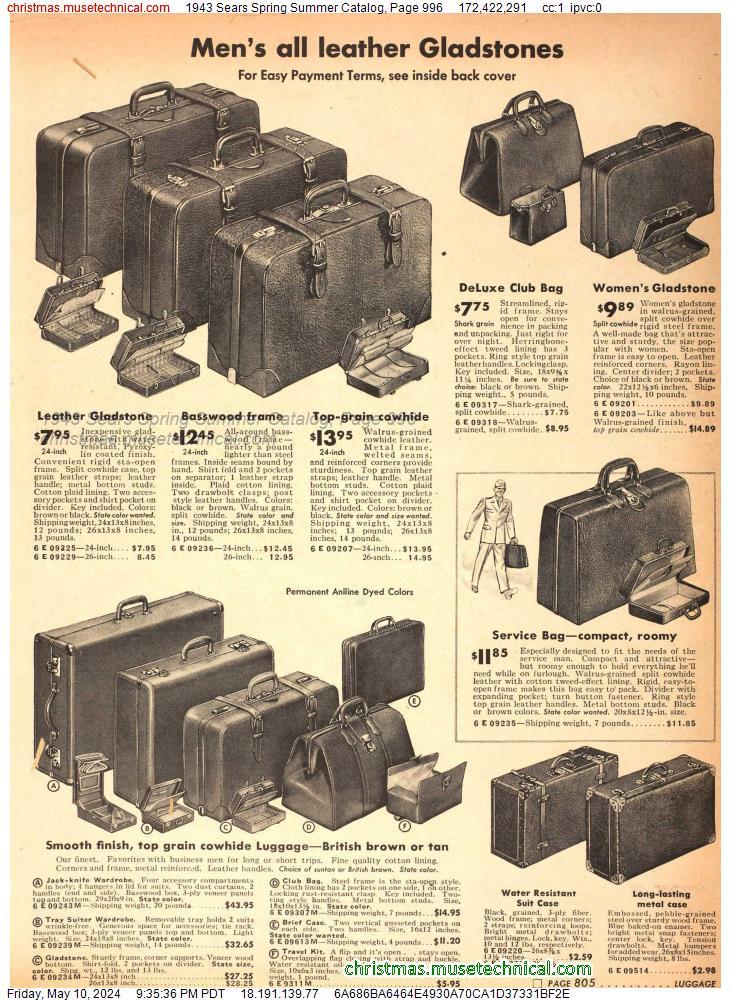 1943 Sears Spring Summer Catalog, Page 996
