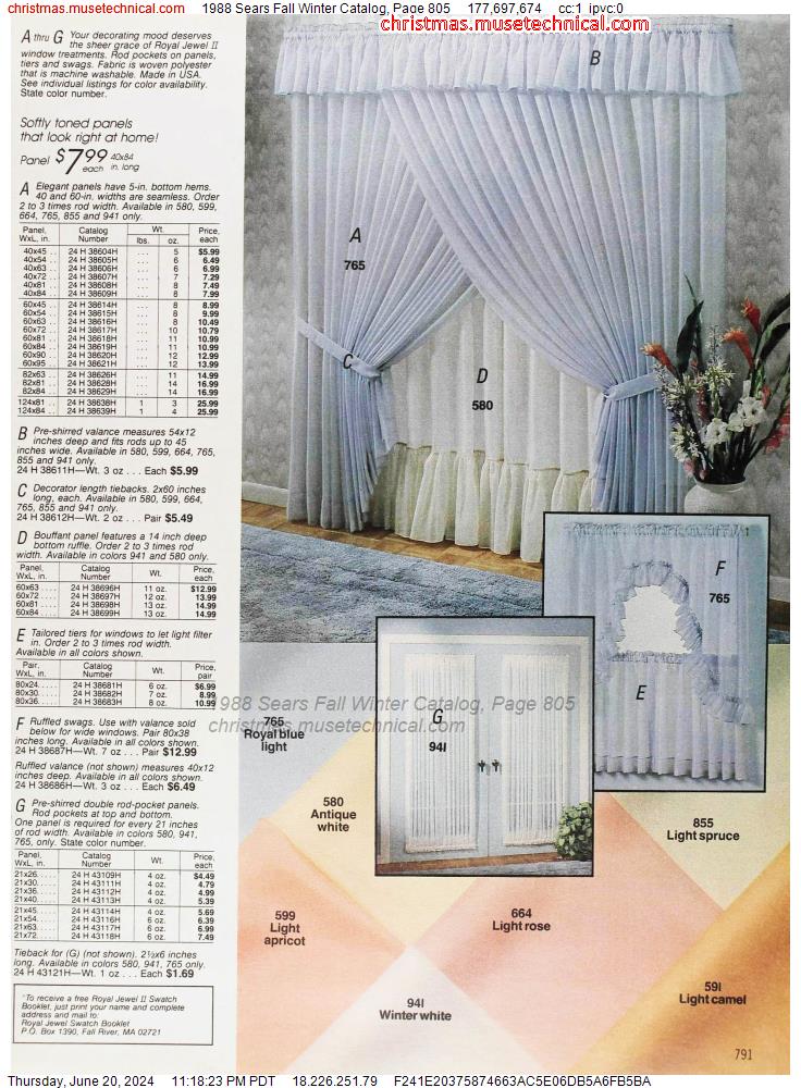 1988 Sears Fall Winter Catalog, Page 805
