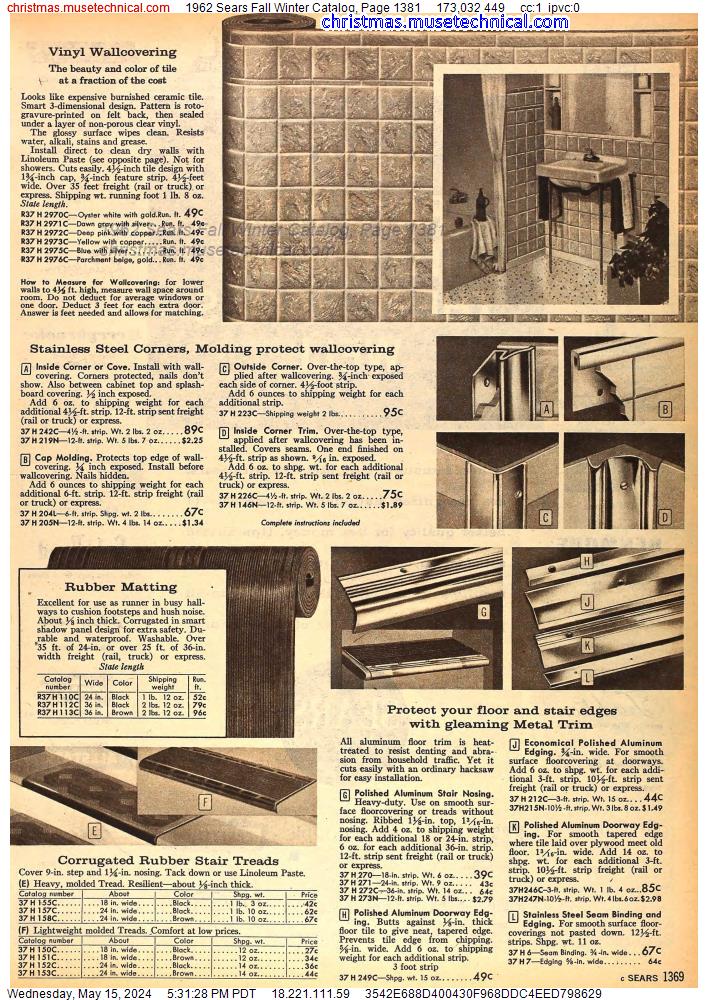 1962 Sears Fall Winter Catalog, Page 1381