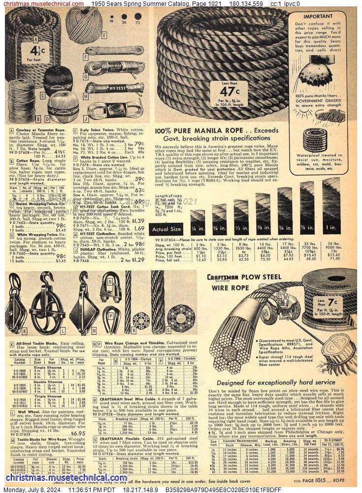 1950 Sears Spring Summer Catalog, Page 1021