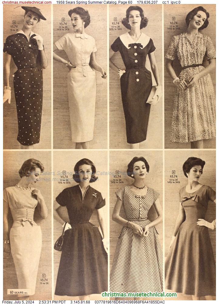 1958 Sears Spring Summer Catalog, Page 60