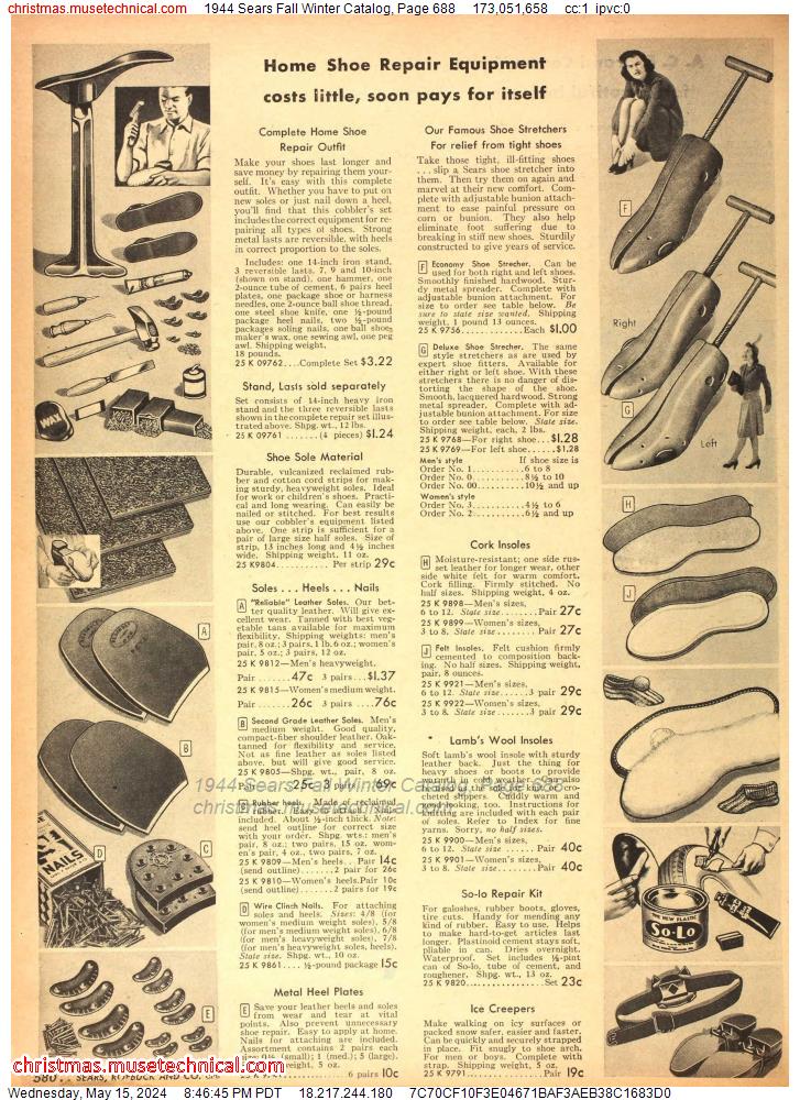 1944 Sears Fall Winter Catalog, Page 688