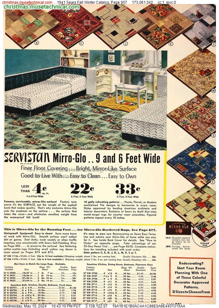 1941 Sears Fall Winter Catalog, Page 957