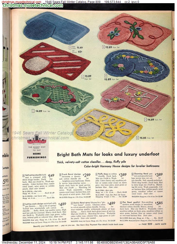 1946 Sears Fall Winter Catalog, Page 809