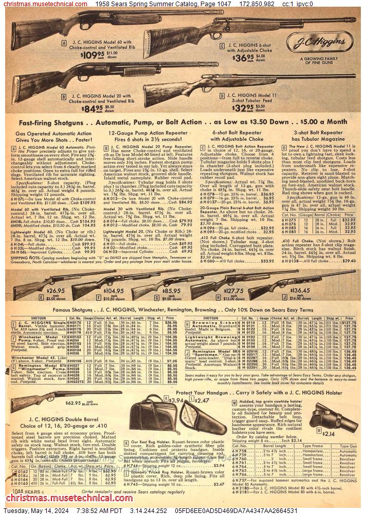 1958 Sears Spring Summer Catalog, Page 1047