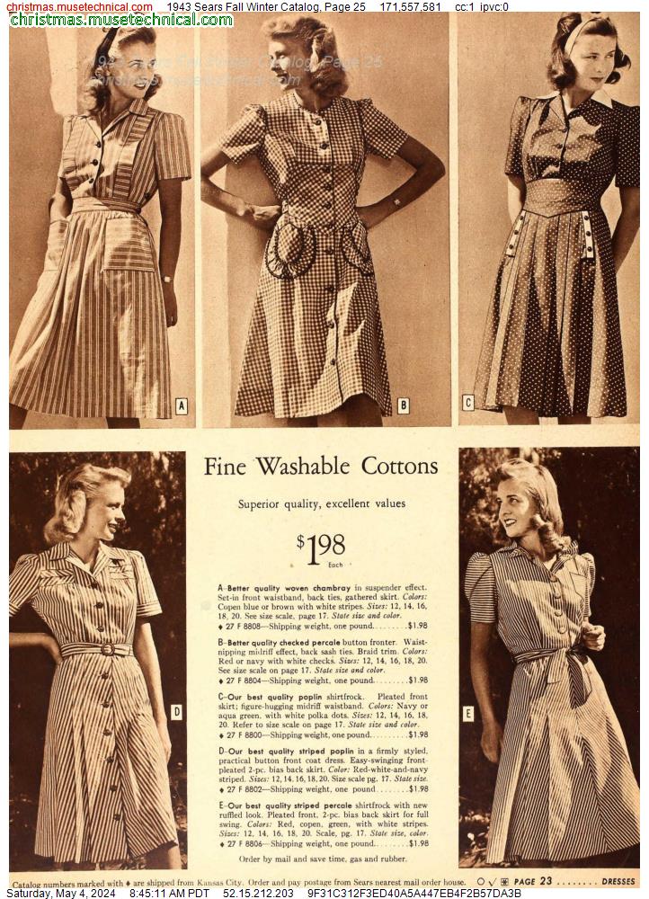 1943 Sears Fall Winter Catalog, Page 25