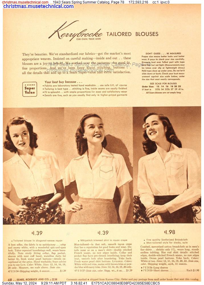 1943 Sears Spring Summer Catalog, Page 78