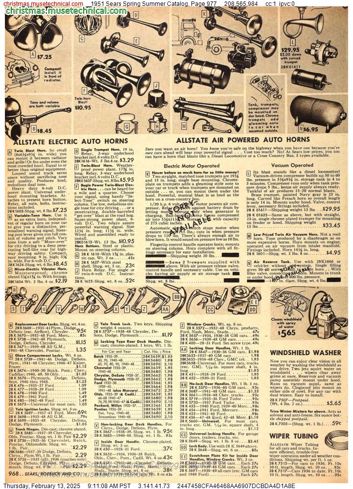 1951 Sears Spring Summer Catalog, Page 977