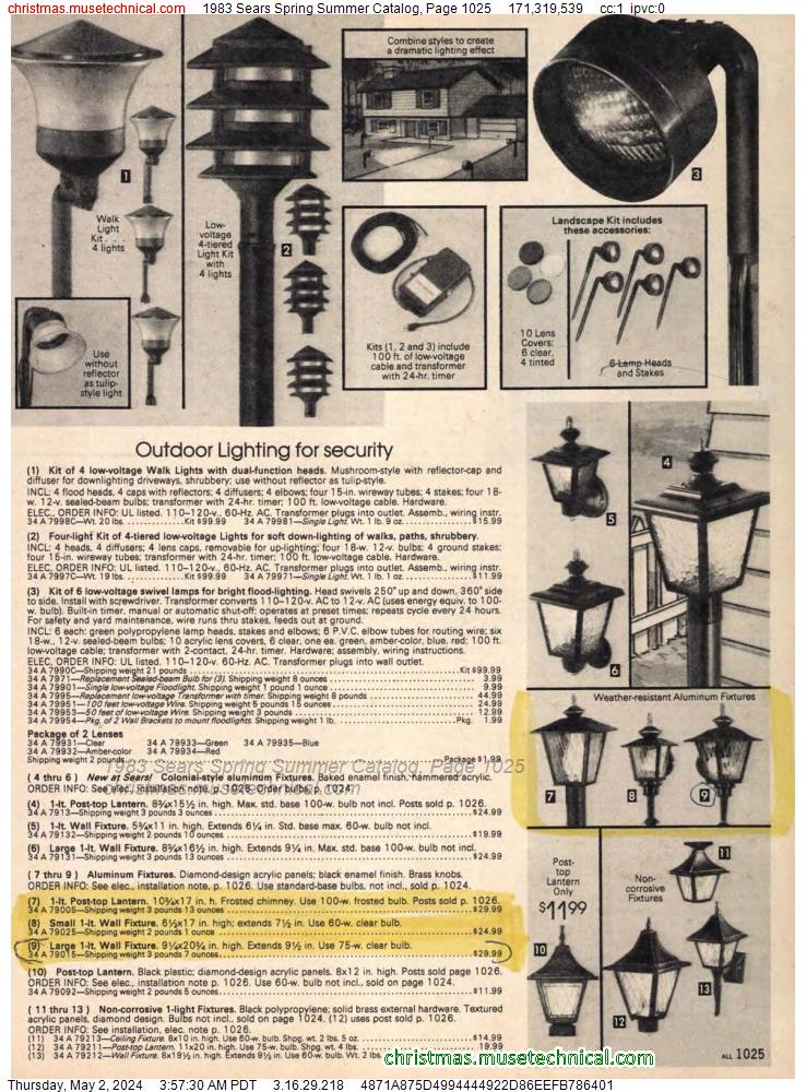 1983 Sears Spring Summer Catalog, Page 1025