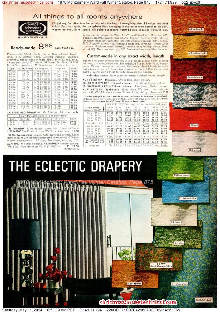 1970 Montgomery Ward Fall Winter Catalog, Page 875