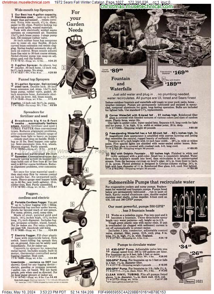1972 Sears Fall Winter Catalog, Page 1027