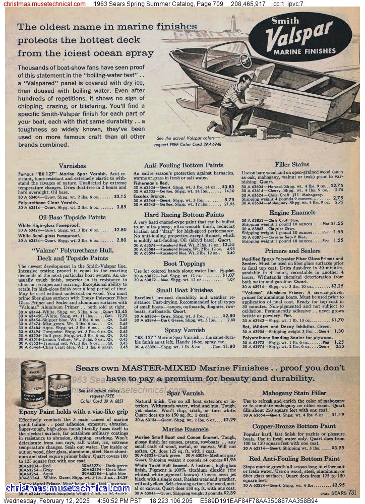 1963 Sears Spring Summer Catalog, Page 709