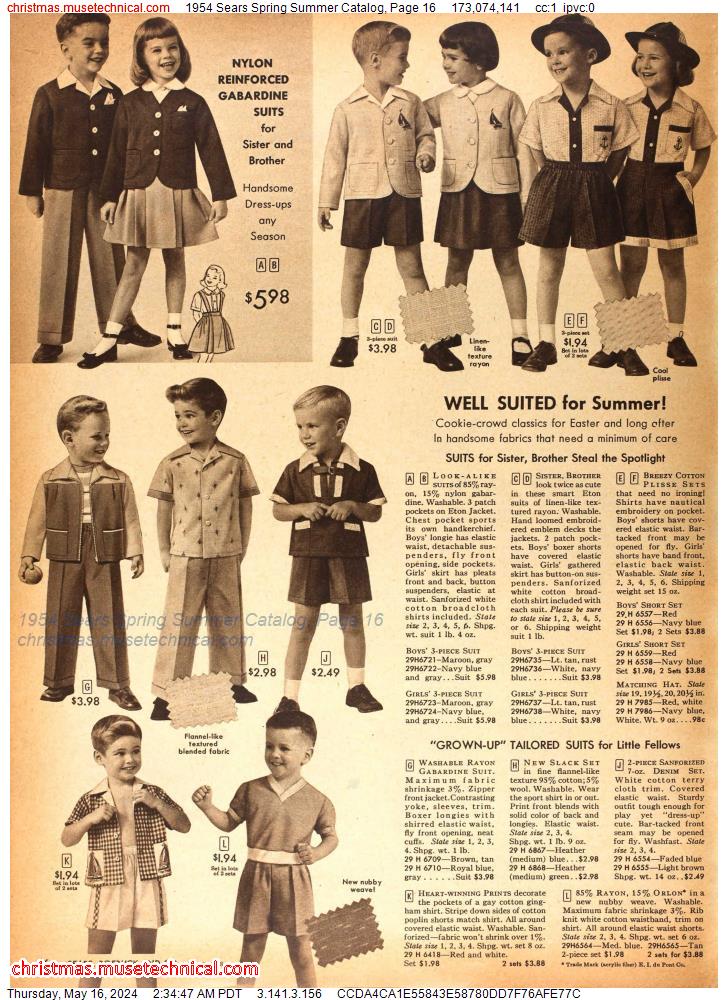 1954 Sears Spring Summer Catalog, Page 16