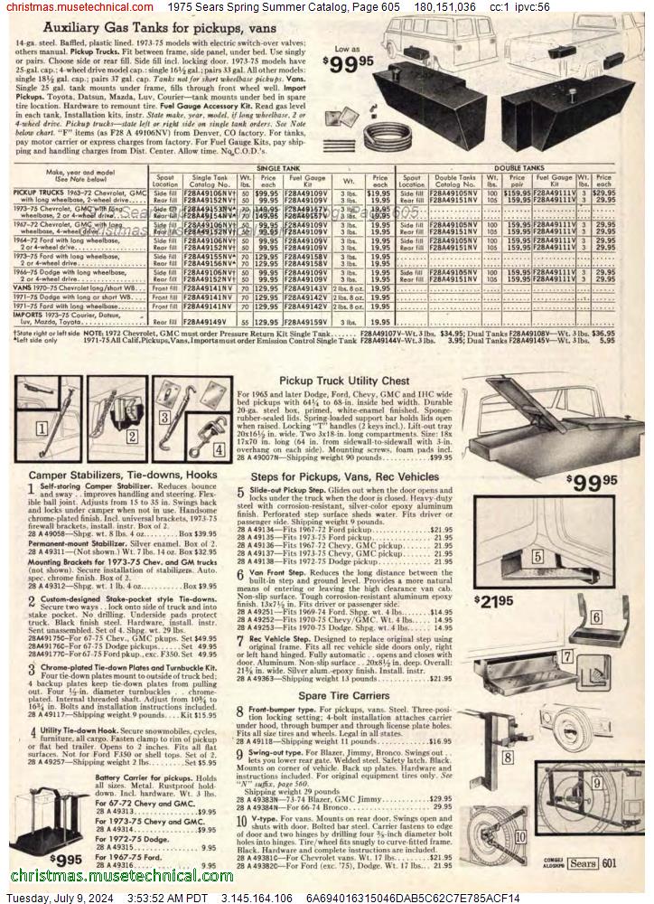 1975 Sears Spring Summer Catalog, Page 605