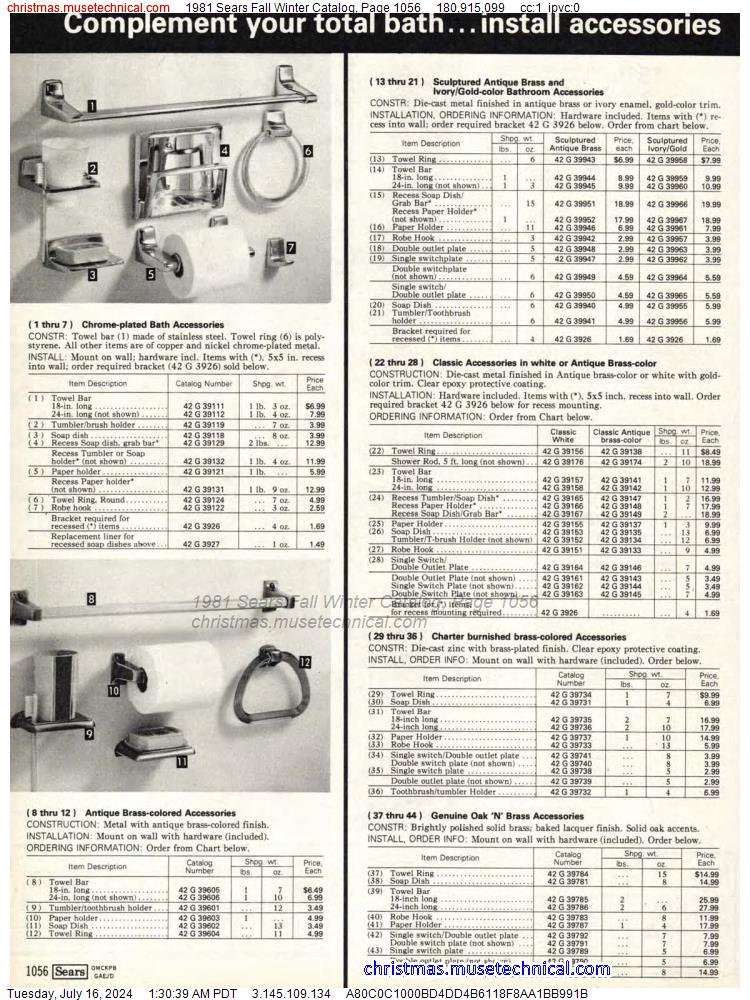 1981 Sears Fall Winter Catalog, Page 1056