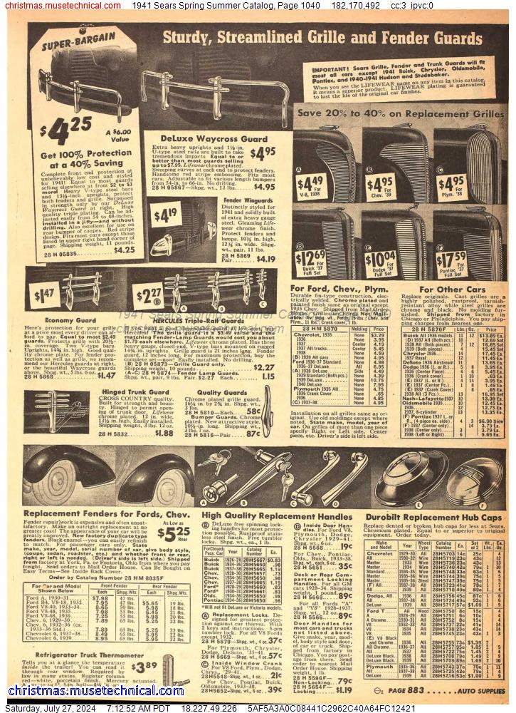 1941 Sears Spring Summer Catalog, Page 1040