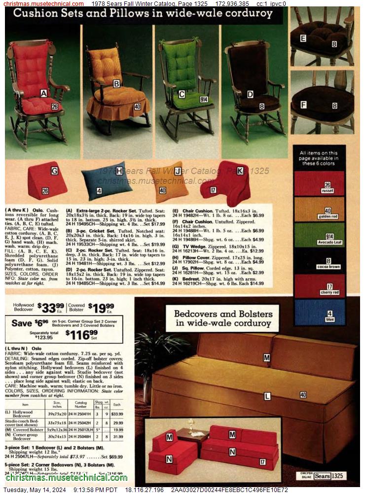 1978 Sears Fall Winter Catalog, Page 1325