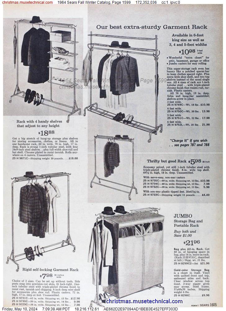 1964 Sears Fall Winter Catalog, Page 1599