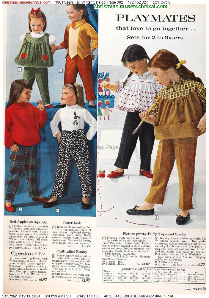1961 Sears Fall Winter Catalog, Page 382