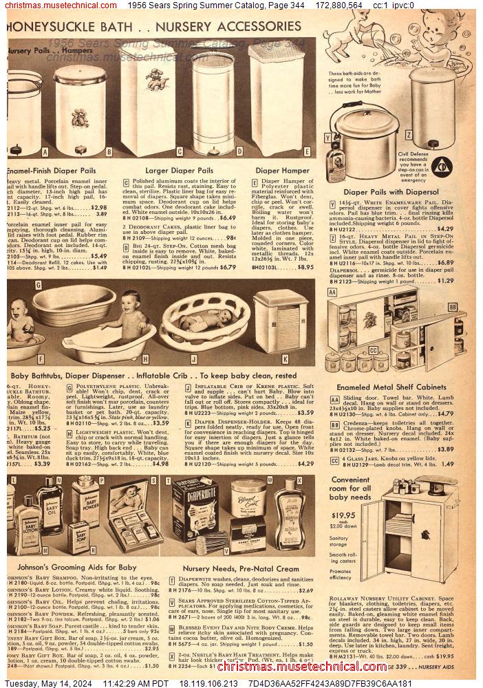 1956 Sears Spring Summer Catalog, Page 344