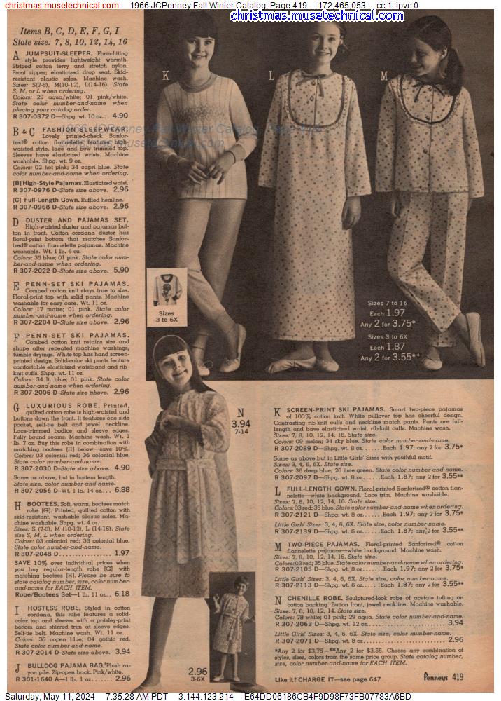 1966 JCPenney Fall Winter Catalog, Page 419