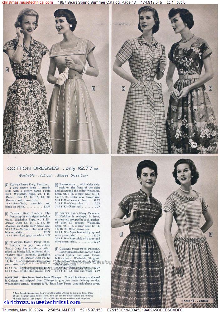 1957 Sears Spring Summer Catalog, Page 43