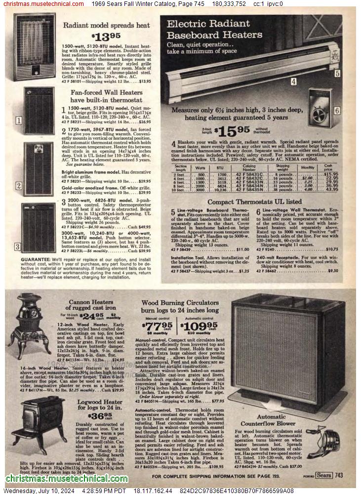 1969 Sears Fall Winter Catalog, Page 745