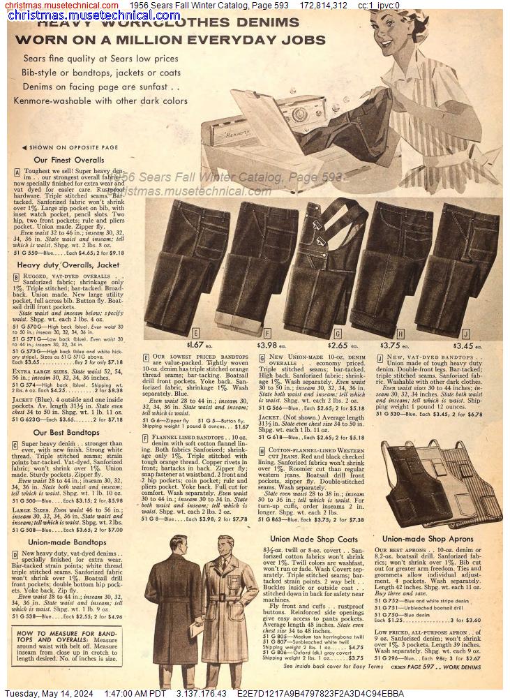 1956 Sears Fall Winter Catalog, Page 593
