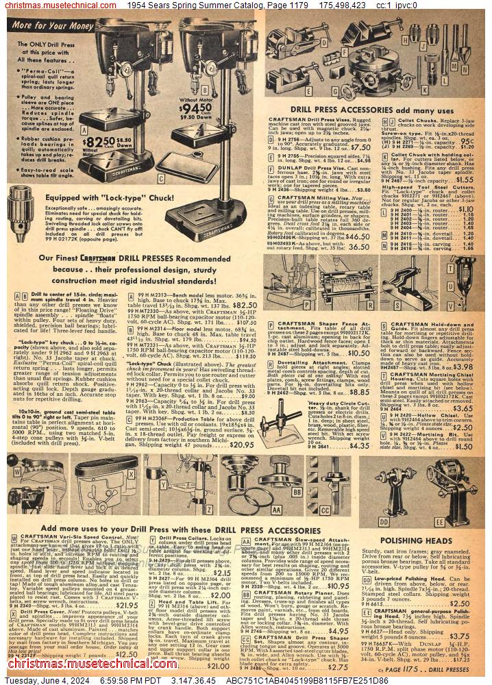 1954 Sears Spring Summer Catalog, Page 1179
