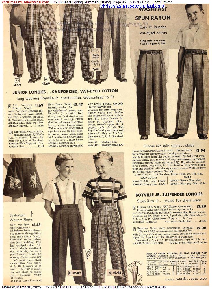 1950 Sears Spring Summer Catalog, Page 85