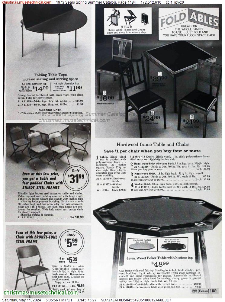 1973 Sears Spring Summer Catalog, Page 1184
