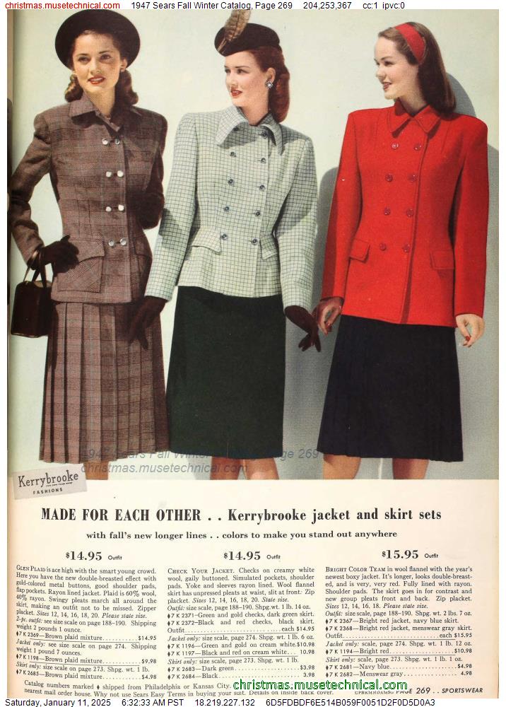 1947 Sears Fall Winter Catalog, Page 269