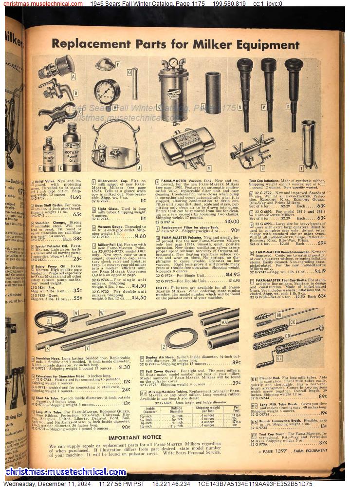 1946 Sears Fall Winter Catalog, Page 1175