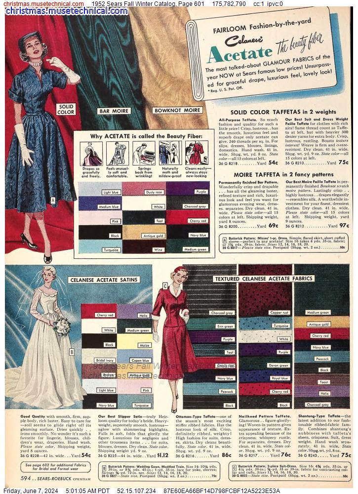 1952 Sears Fall Winter Catalog, Page 601